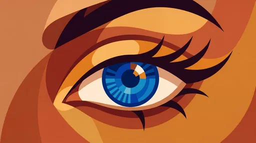 Geometric Blue Eye Graphic Illustration