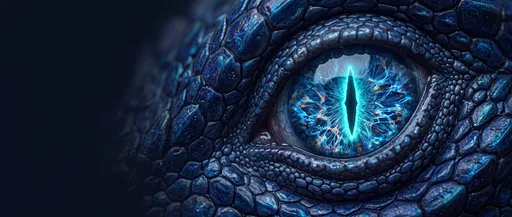 Macro Close-Up of Blue Dragon Eye