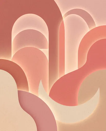 Abstract Earthy Pink Geometric Arches