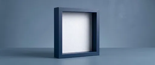 Empty Navy Blue Wooden Shadow Box Frame