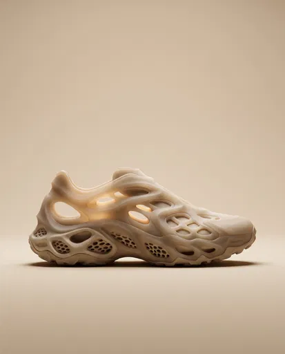 Futuristic Beige Translucent Concept Sneaker
