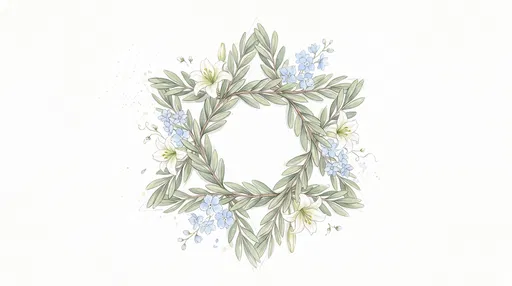 Watercolor Floral Star of David Wreath