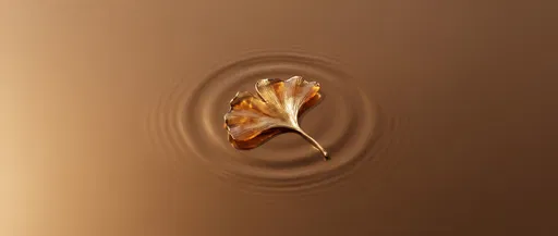 Golden Ginkgo Leaf on Bronze Water