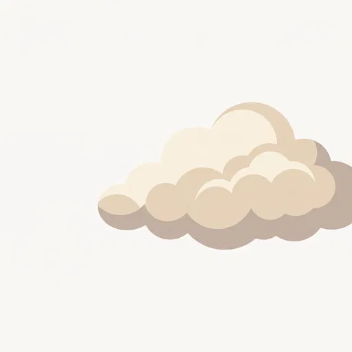 Neutral Beige Flat Vector Cloud Illustration