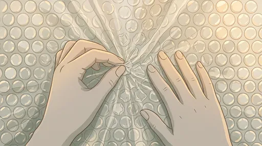 Illustrated Hands Popping Plastic Bubble Wrap