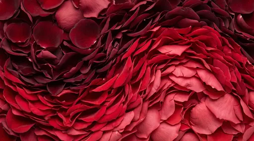 Layered Red and Burgundy Rose Petals