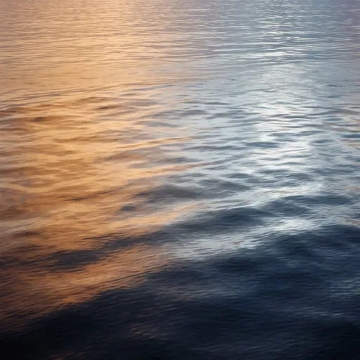 Calm Ocean Surface with Twilight Reflections