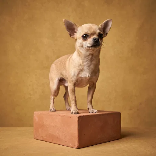 Fawn Chihuahua on Terracotta Block