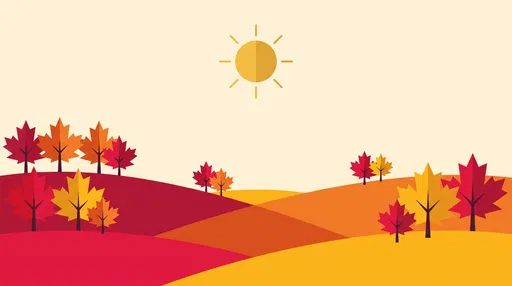 Minimalist Geometric Autumn Landscape Illustration