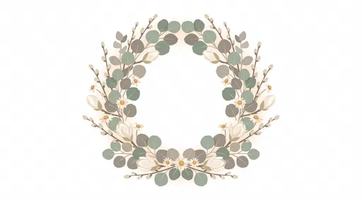 Muted Botanical Eucalyptus and Floral Wreath