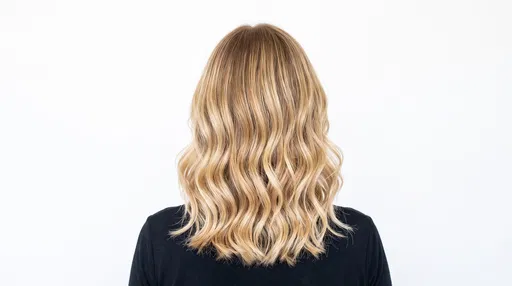 Back View of Wavy Blonde Balayage Hair