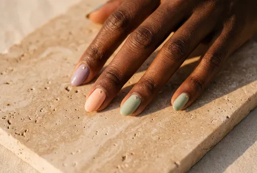 Pastel Manicure on Dark Skin
