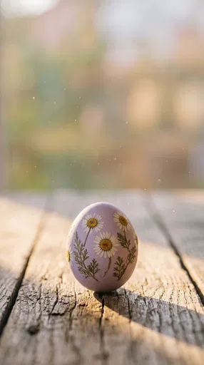 Lavender Easter Egg With Pressed Daisies