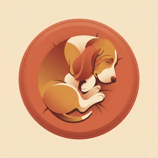Sleeping Basset Hound Puppy Illustration
