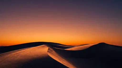 Minimalist Desert Sand Dunes at Sunset