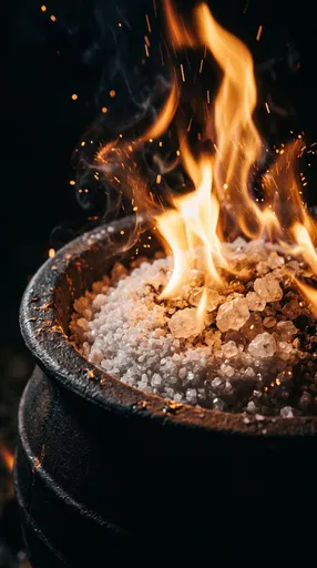 Flames Rising from Salt Cauldron