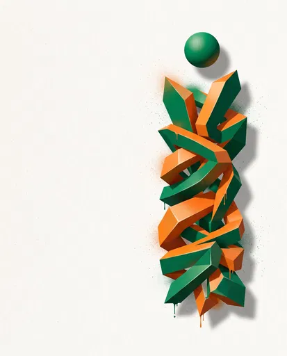3D Graffiti Ribbon Column Sculpture