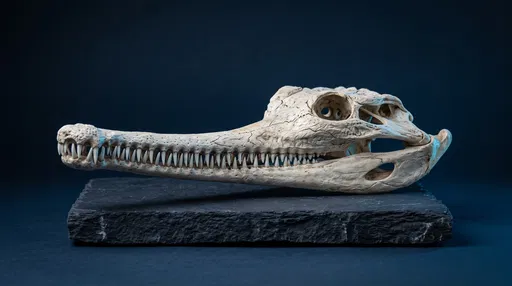 Gharial Skull Specimen on Slate Plinth