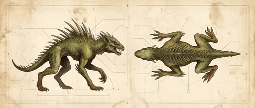 Chupacabra Anatomical Chart on Aged Parchment
