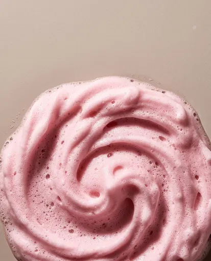 Swirling Pink Cleansing Foam Macro
