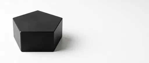Matte Black Pentagon Block on White