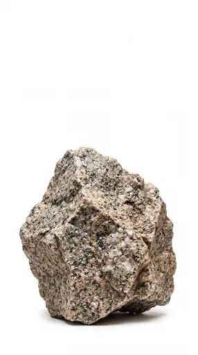 Isolated Granite Rock on White Background