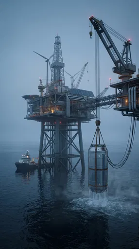 Offshore Data Center Platform at Blue Hour