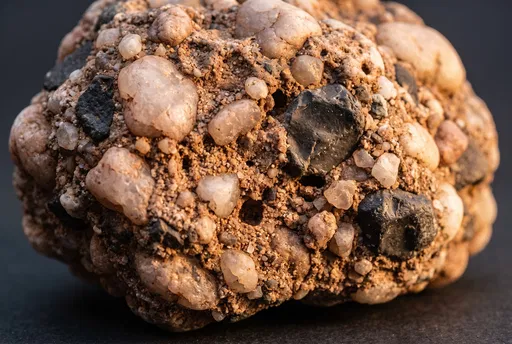 Coarse Conglomerate Rock Specimen Close-Up