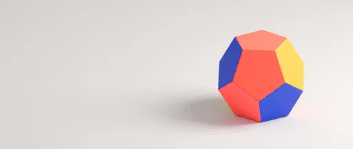 Colorful Geometric Dodecahedron on White