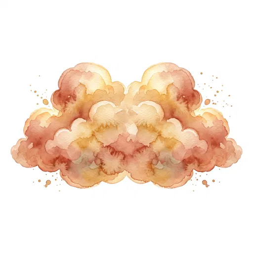 Symmetrical Warm Watercolor Cloud Clipart