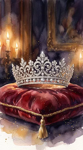 Watercolor Diamond Tiara on Velvet Cushion