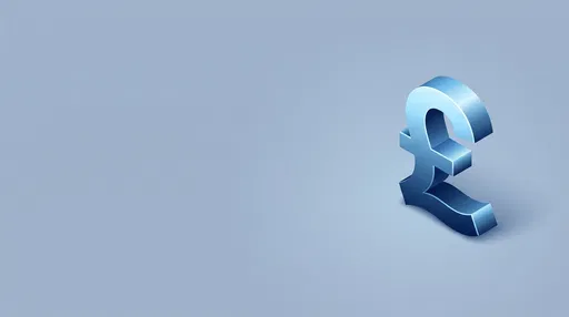 Isometric Blue British Pound Sterling Symbol