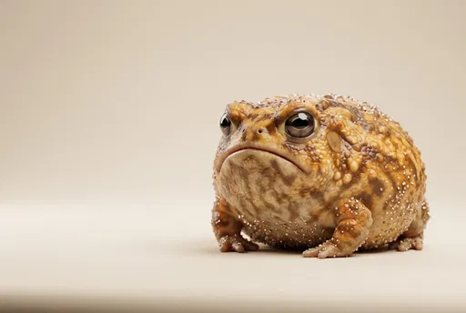 Grumpy Desert Rain Frog on Cream Background