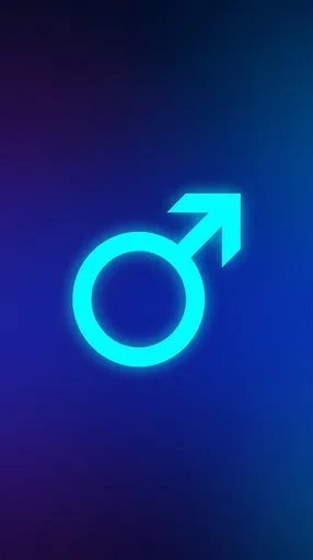Glowing Cyan Male Gender Symbol