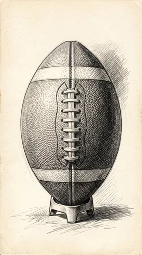 Graphite Sketch of Football on Tee