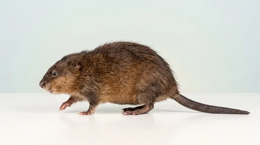 Muskrat Walking in Studio Side Profile
