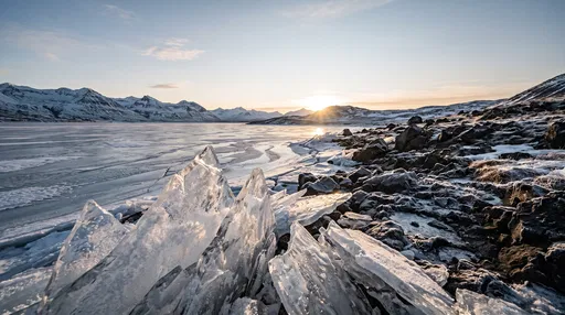 Jagged Ice on Frozen Alpine Lake
