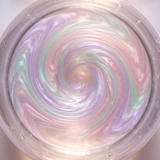 Swirling Pastel Pearlescent Liquid in Glass