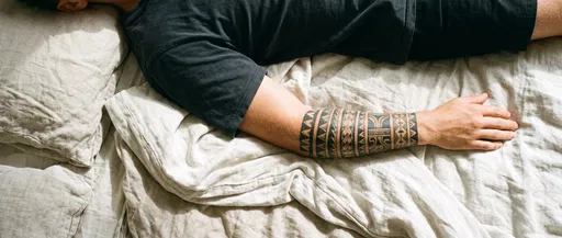 Overhead View of Polynesian Forearm Tattoo