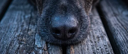 Close-Up of Dog Nose on Wood