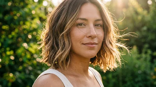 Woman With Wavy Bob In Sunlight