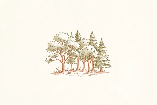 Botanical Sketch of Small Tree Grove