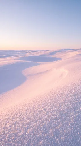 Pastel Pink Snow Dunes at Sunset