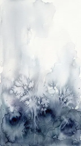 Blue and Grey Watercolor Bloom Background
