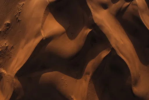 Top-Down Aerial Desert Sand Dunes