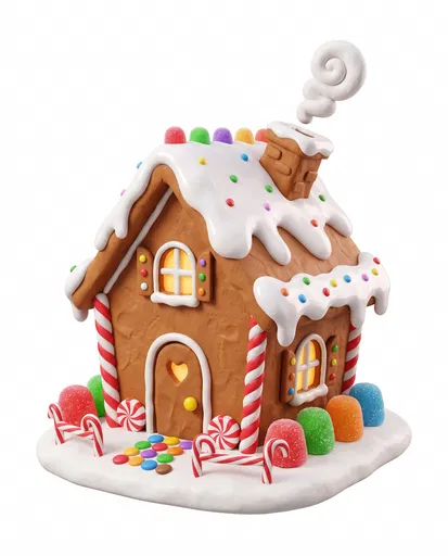 3D Clay Gingerbread House Clipart