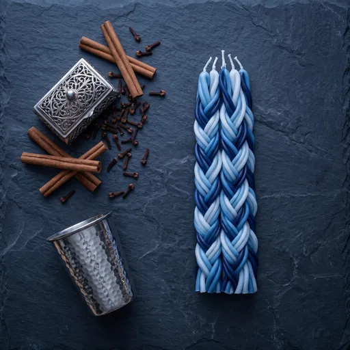 Traditional Havdalah Set on Dark Slate
