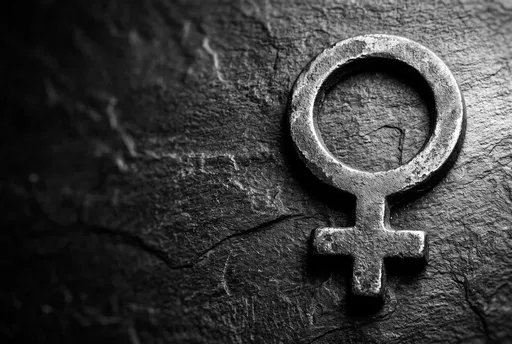 Cast Iron Venus Symbol on Slate