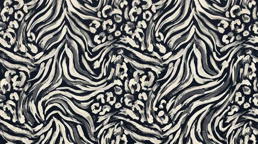 Painted Monochrome Zebra and Leopard Pattern