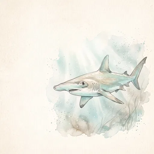 Watercolor Bonnethead Shark Illustration